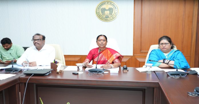 Minister Surekha reviews the development of small temples