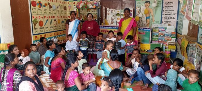 Literacy training at Kulaspur Anganwadi