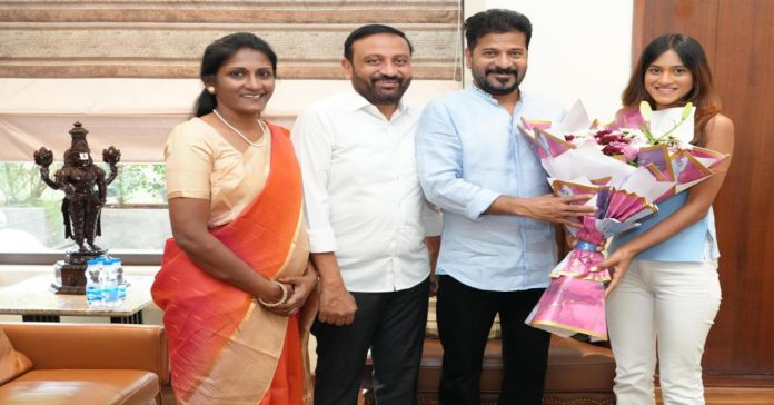 MLA meets CM Revanth with family
