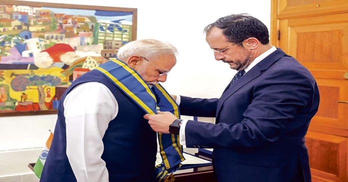Modi receives Cyprus' highest award