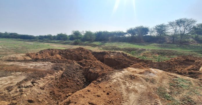 Sand and soil removal in Mallareddy Pallikunta