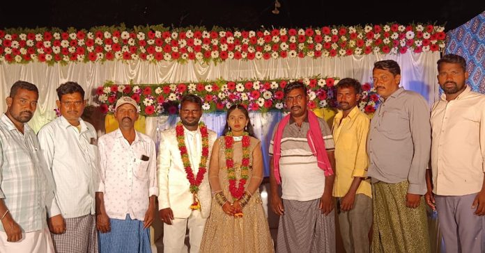 BRS leaders blessed the bride and groom.