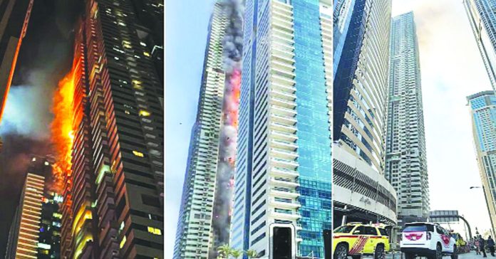 Massive fire breaks out in 67-storey building