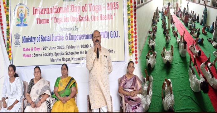 Yoga Day celebrated in Sneha Society