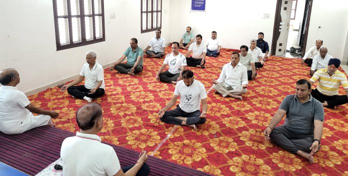 Yoga asanas under the auspices of the Rotary Club
