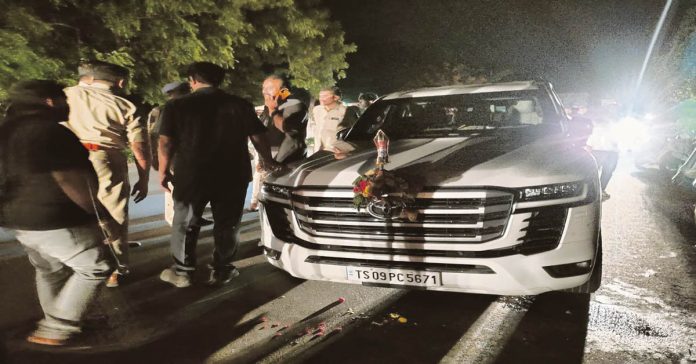 Minister Adluri's near miss
