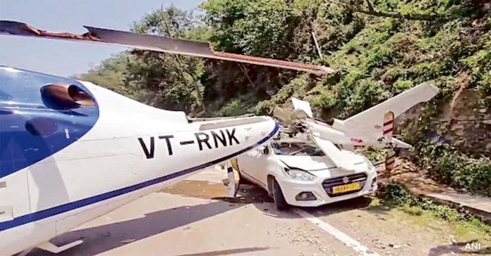 Helicopter makes emergency landing on highway..