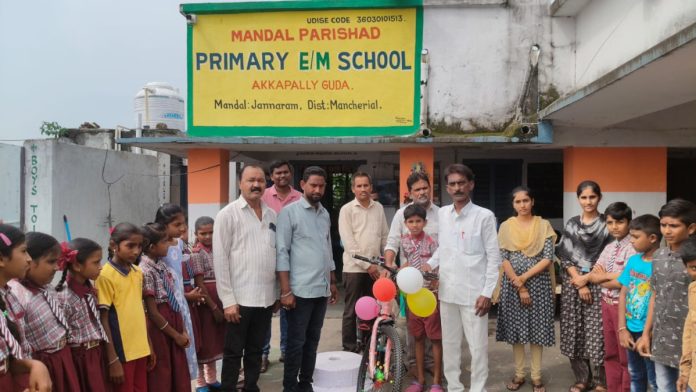 A bicycle was donated to a needy student under the auspices of the PCR Foundation.