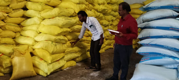 AE Prasad inspected the warehouse stock...