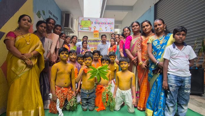 Bonala celebrations at Krishnaveni High School