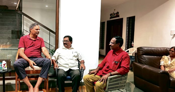 CPI(M) leaders Julakanti and Sagar consult Palla