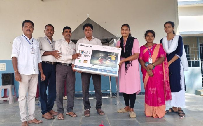 LED TV donated to government school..