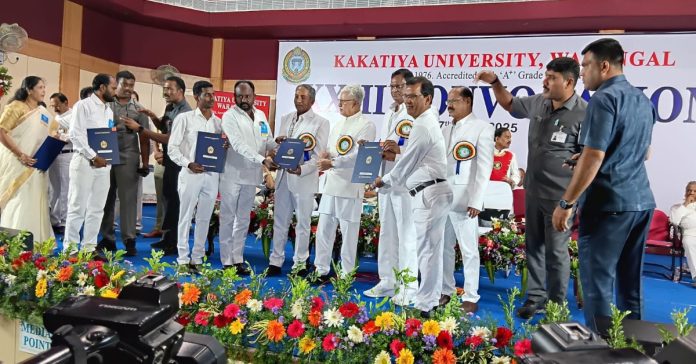 Madikonda Srinu receives doctorate from the hands of the Governor..
