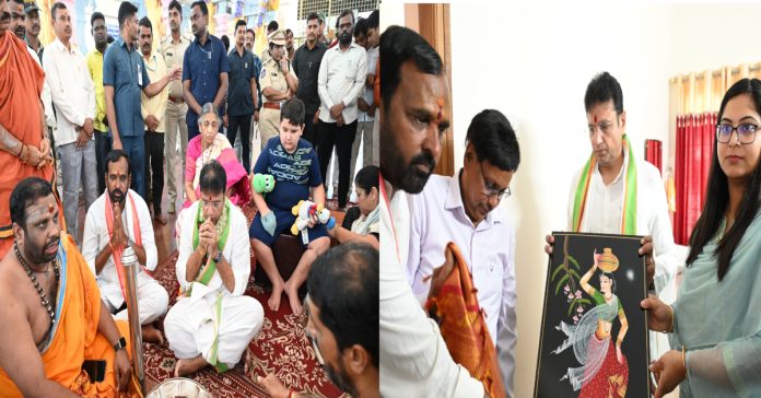 Minister Sridhar Babu visits Basara Ammavaru