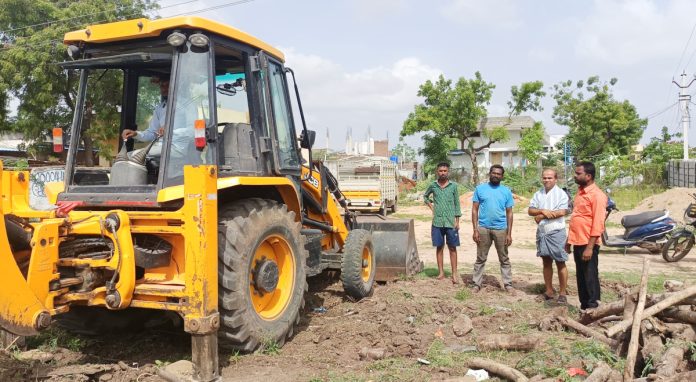 Removal of viburnum trees in Srirama Colony