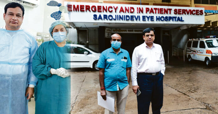 IAS Sabyasachi receives treatment at Sarojini Eye Hospital