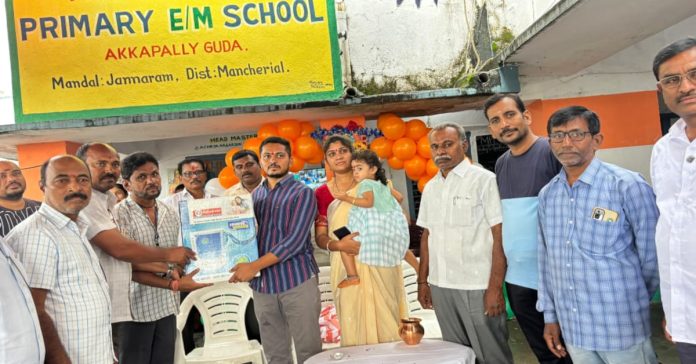 Water purifier donated to Akkapeliguda Government School