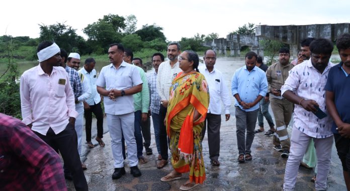 Collector Haimavati visits Koodavelli stream