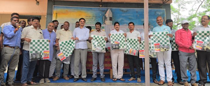 Distribution of chess boards to students..