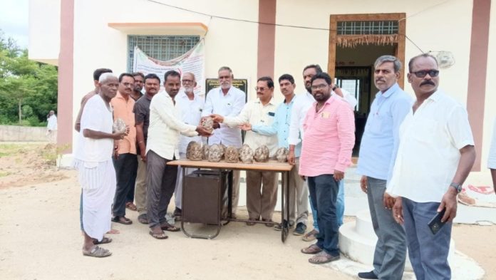 Distribution of clay Ganesha idols..