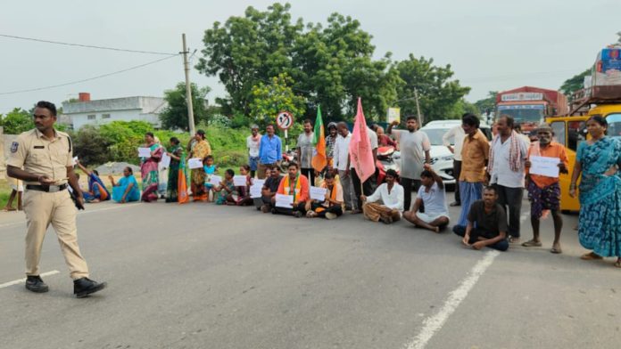 Farmers' protest on national highway for irrigation water
