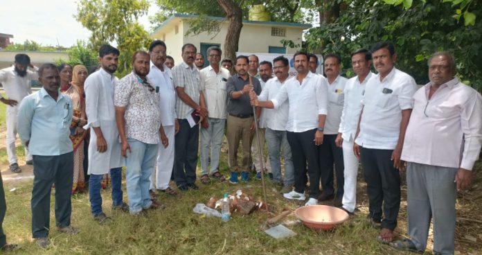 Groundbreaking ceremony for Anganwadi centers in Renjal..