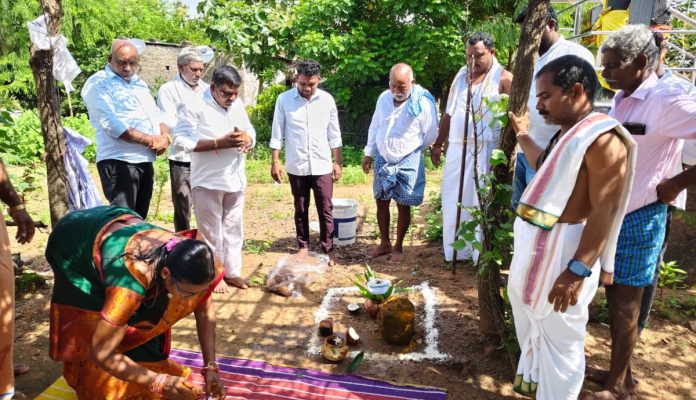 Groundbreaking ceremony for the construction of Lakshmi Devara temple!