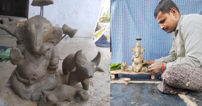 Hail to the clay Ganapati..