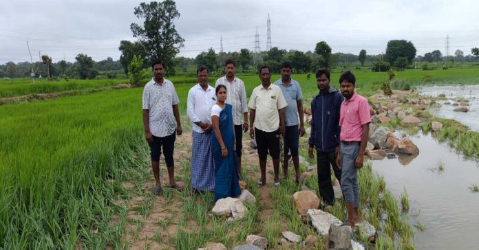 Inspection of damaged crop fields..