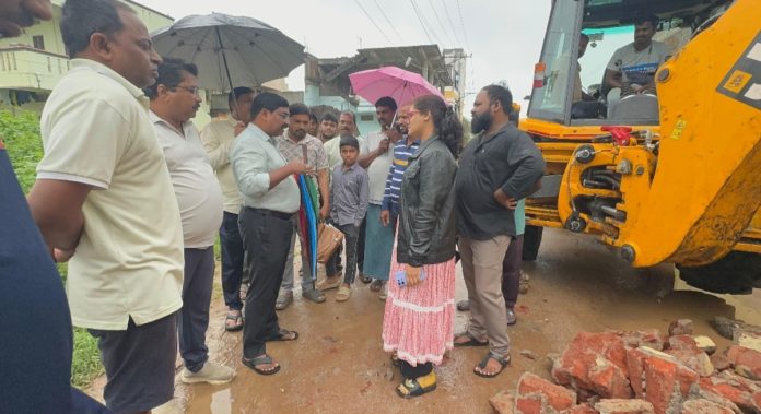 Kamareddy Degree College wall collapses due to rains