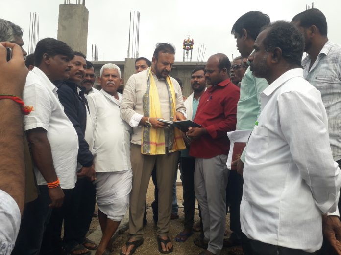 MLA inspects construction work of Indirammas houses