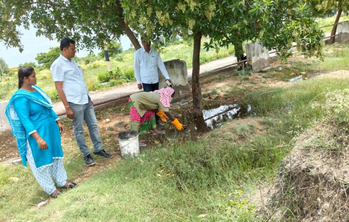 MPDO Srinivas inspected the works at the work fair.