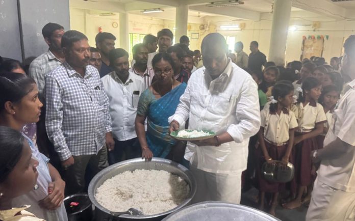 Minister Adluri is angry over the supply of Doddu rice.