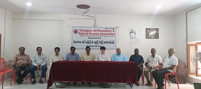 Pensioners protest in Hyderabad on August 11