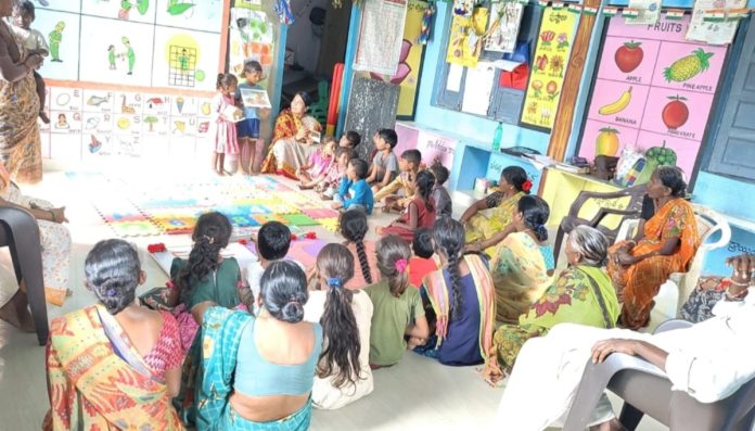 Pre-primary education care day in Anganwadi..