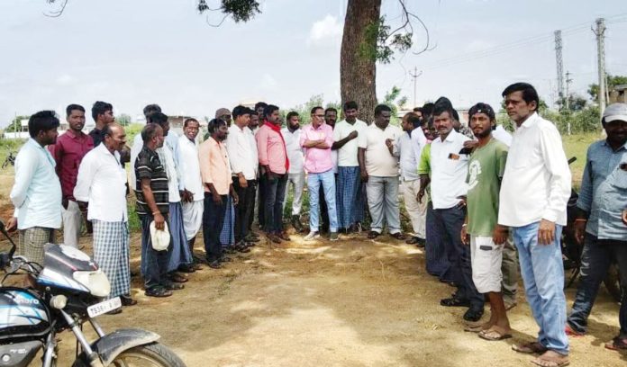 Protest demanding action against land grabbers