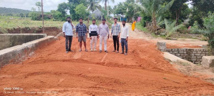 Repairs to road damaged by heavy rains.