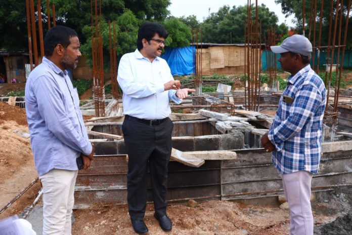 The Collector inspected the construction work of the Womens Association Building.