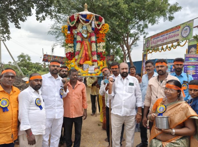The procession of Lord Krishna is a feast for the eyes.