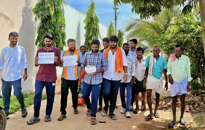 BJP protests against the installation of street lights in Raichedu