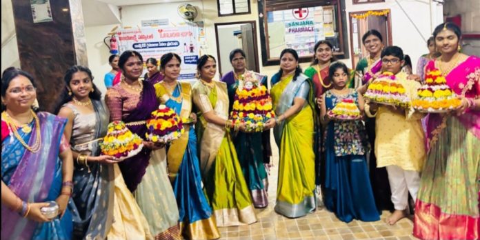 Bathukamma celebrations at Bandari Vijayalakshmi Hospital