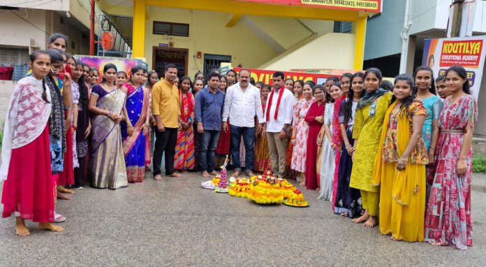 Bathukamma celebrations in grandeur at Kautilya College