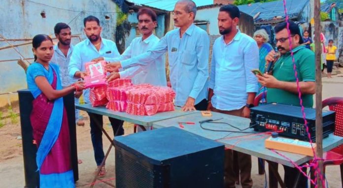 Distribution of Bathukamma sarees under the auspices of PCR Foundation