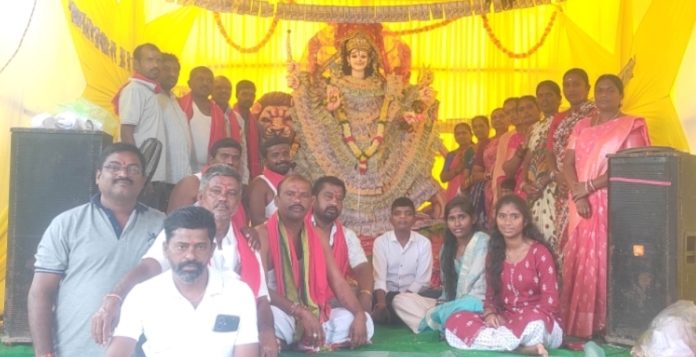 Goddess Durga in the attire of Sri Mahalakshmi Devi
