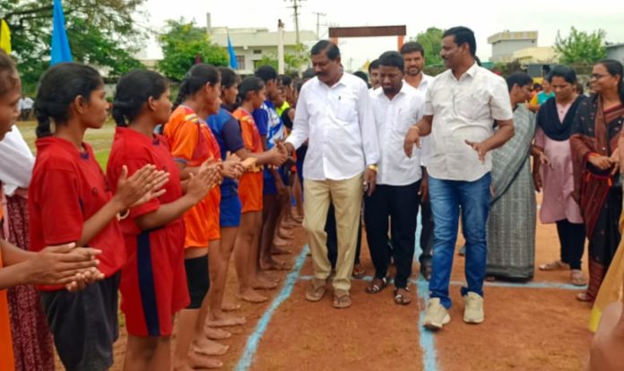 Kabaddi competitions at Veltur ZP High School grounds