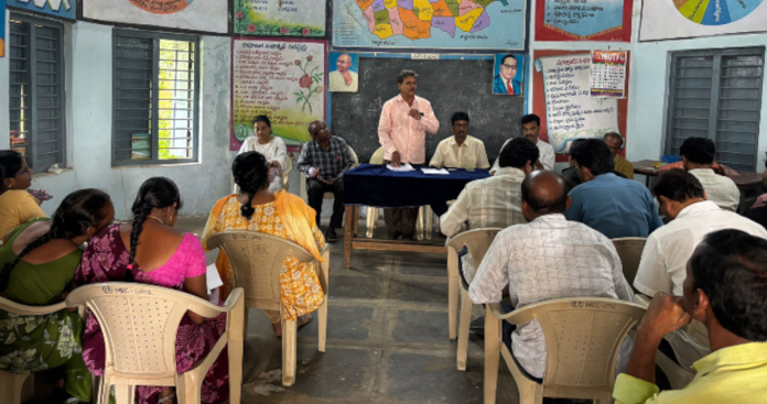Mandal level meeting on school development and mid-day meal.