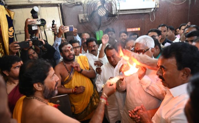 Minister Jupally visits Basara Ammavaru