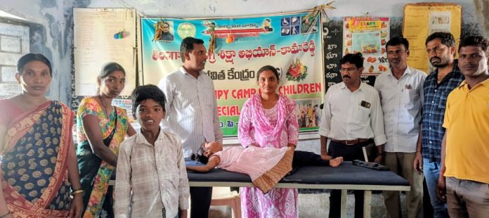 Physical tests for the disabled at Bhavita Kendra