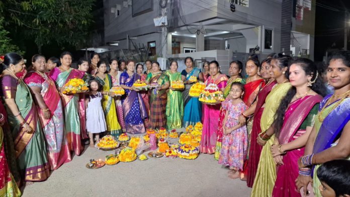 Saddula Bathukamma celebrations in the town