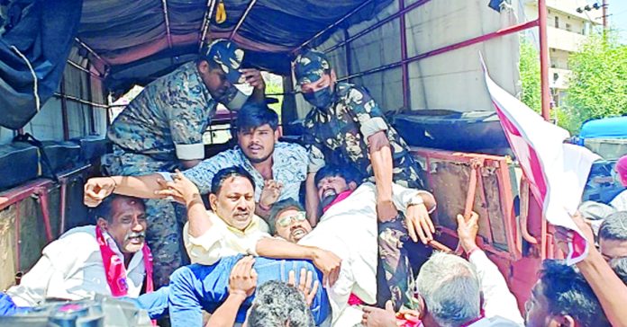 High tension in Karimnagar..